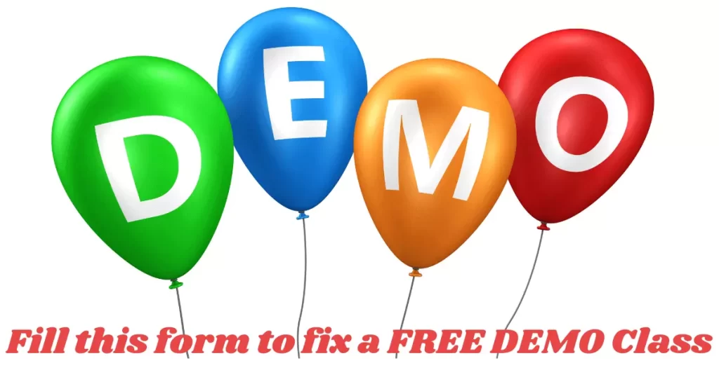Four Clourful baloons showing text free demo class