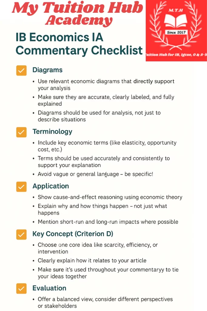 ib eco ia checklist- infographic